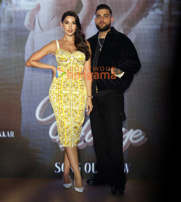 photos nora fatehi mannara chopra nikki tamboli bhushan kumar and others grace the launch of music video aaye haaye 2