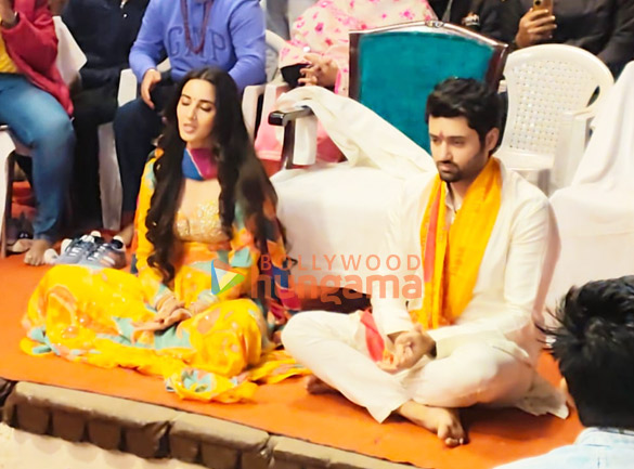photos utkarsh sharma and simratt kaur randhawa snapped at ganga ghat in banaras while promoting their movie vanvaas 1
