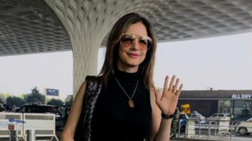 Sussanne Khan papped at the airport wearing black top and her funky jeans! Rate her look