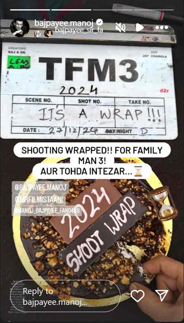 The Family Man 3 shoot wraps up; Manoj Bajpayee teases fans with a post that says, “Aur Thoda Intezar” 