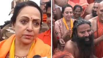 Hema Malini takes holy dip at Maha Kumbh, laughs at Baba Ramdev’s hair flip