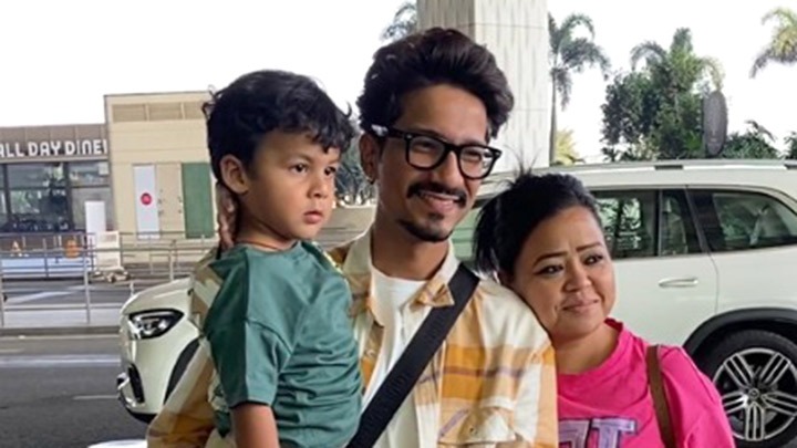 Bharti Singh and family snapped at the airport