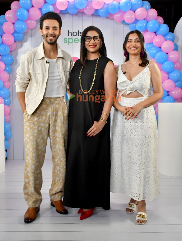 photos sonali kulkarni abhay mahajan and shweta basu prasad snapped promoting their upcoming series oops ab kya 2