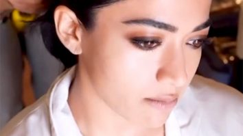 See what Rashmika has to while she gets her make up done