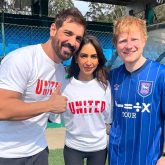 John Abraham and Priya Runchal pose with Ed Sheeran; attend his Shillong concert