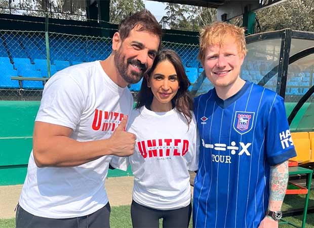 John Abraham and Priya Runchal pose with Ed Sheeran; attend his Shillong concert
