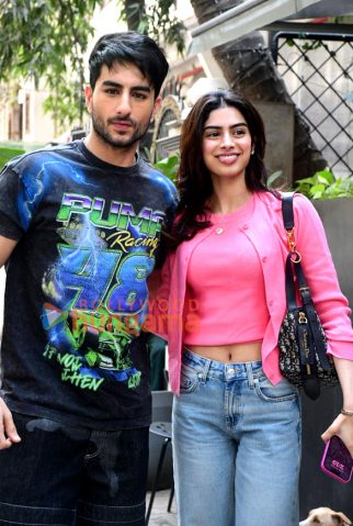 Photos: Ibrahim Ali Khan and Khushi Kapoor snapped promoting Nadaaniyan