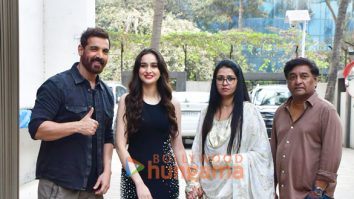 Photos: John Abraham, Sadia Khateeb and Shivam Nair snapped promoting The Diplomat