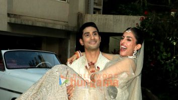 Photos: Prateik Babbar and Priya Banerjee pose for paps after tying the knot