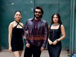 Photos: Rakul Preet Singh, Arjun Kapoor and Bhumi Pednekar snapped promoting their film Mere Husband Ki Biwi