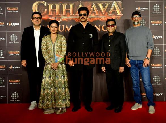 photos vicky kaushal rashmika mandanna and others snapped at the music launch of the movie chhaava 4