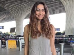 Anusha Dandekar being her goofy self as she poses for media at the airport