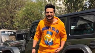 Krushna Abhishek in a funky mango colour co ord set
