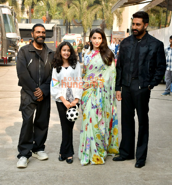 photos abhishek bachchan nora fatehi and remo dsouza snapped promoting be happy 6
