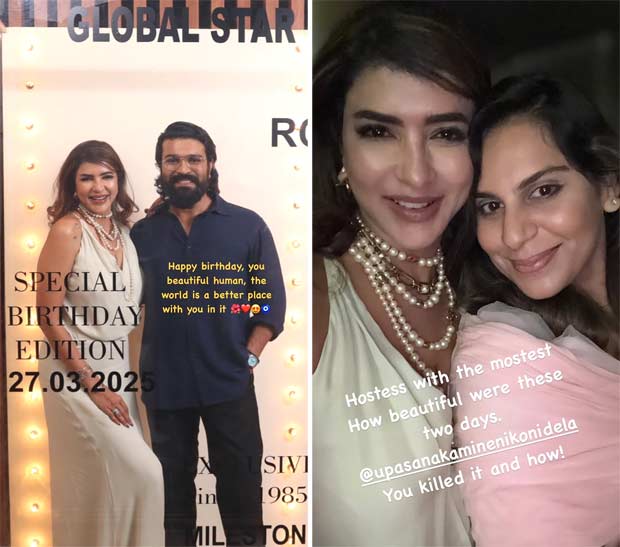 Ram Charan rings in 40 in a lavish party hosted by wife Upasana Kamineni Konidela; Namrata Shirodkar, Lakshmi Manchu attend