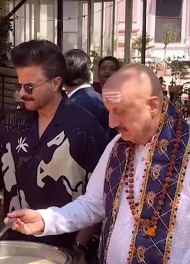 Anil Kapoor and wife Sunita Kapoor join Anupam Kher to serve food to Sadhus on his 70th birthday in Haridwar