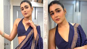Shalini Pandey exudes elegance in a navy-blue silk saree worth Rs. 17,000