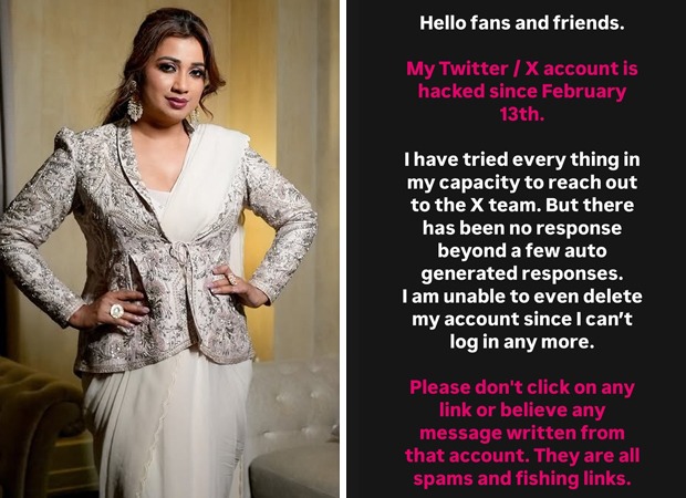 Shreya Ghoshal issues warning after her X account gets hacked: “Please don’t click on any link or believe any message”