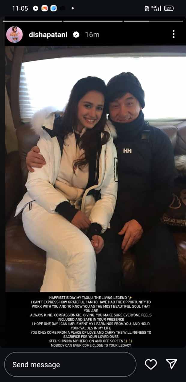 Disha Patani pens a heartfelt birthday note for Jackie Chan “Keep shining my hero, on and off screen”