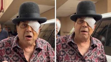 Dharmendra interacts with paparazzi after eye surgery; assures fans of his good health