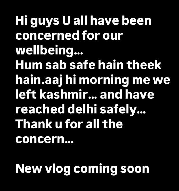 Dipika Kakar and Shoaib Ibrahim assure fans of their safety after Kashmir visit amid terror attack concerns