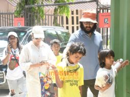 Photos: Riteish Deshmukh and Genelia Deshmukh with kids snapped outside a football ground in Bandra