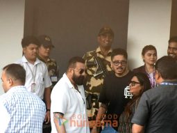 Photos: Sanjay Dutt, Asha Bhosle and Zanai Bhosle snapped at Kalina airport