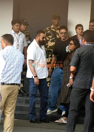 Photos: Sanjay Dutt, Asha Bhosle and Zanai Bhosle snapped at Kalina airport