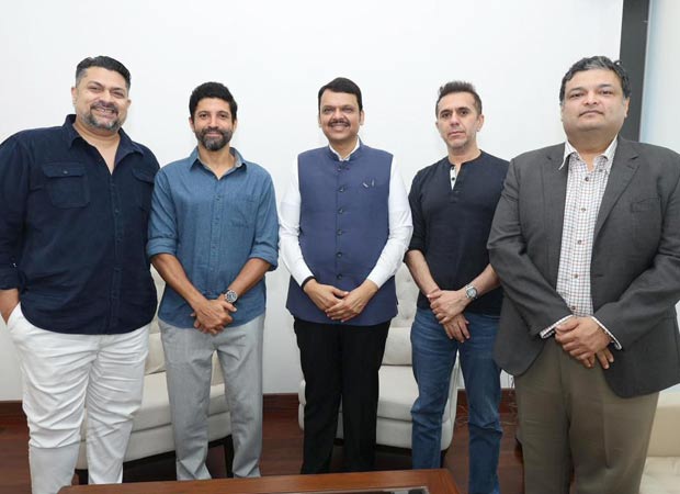 Farhan Akhtar, Ritesh Sidhwani and Devraj Sanyal meet CM Devendra Fadnavis to applaud WAVES 2025