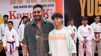 Photos: Ajay Devgn and Yug Devgan grace the trailer launch of Karate Kid: Legends