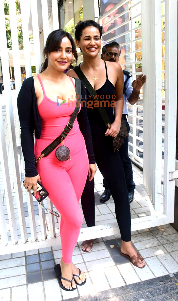 Photos: Neha Sharma and Aisha Sharma snapped outside a Pilates studio in Bandra