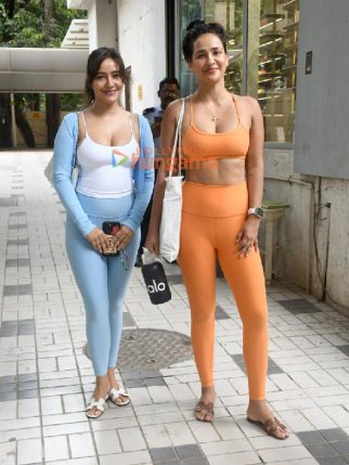 Photos: Neha Sharma and Aisha Sharma snapped outside a gym in Bandra