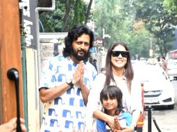 Photos: Riteish Deshmukh, Genelia Deshmukh and their kids snapped outside a restaurant in Bandra