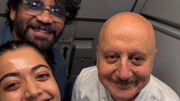 Anupam Kher shares delightful selfie with Rashmika Mandanna and Nagarjuna on flight from Hyderabad; watch