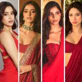 Janhvi Kapoor, Ananya Panday, Suhana Khan, Pashmina Roshan, Rasha Thadani: Young Bollywood stars make a statement in red sarees