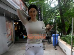 Photos: Giorgia Andriani snapped outside a gym in Bandra