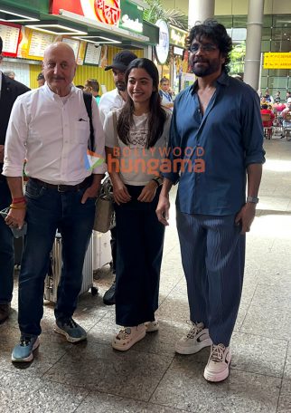 Photos: Rashmika Mandanna, Nagarjuna and Anupam Kher snapped at the airport