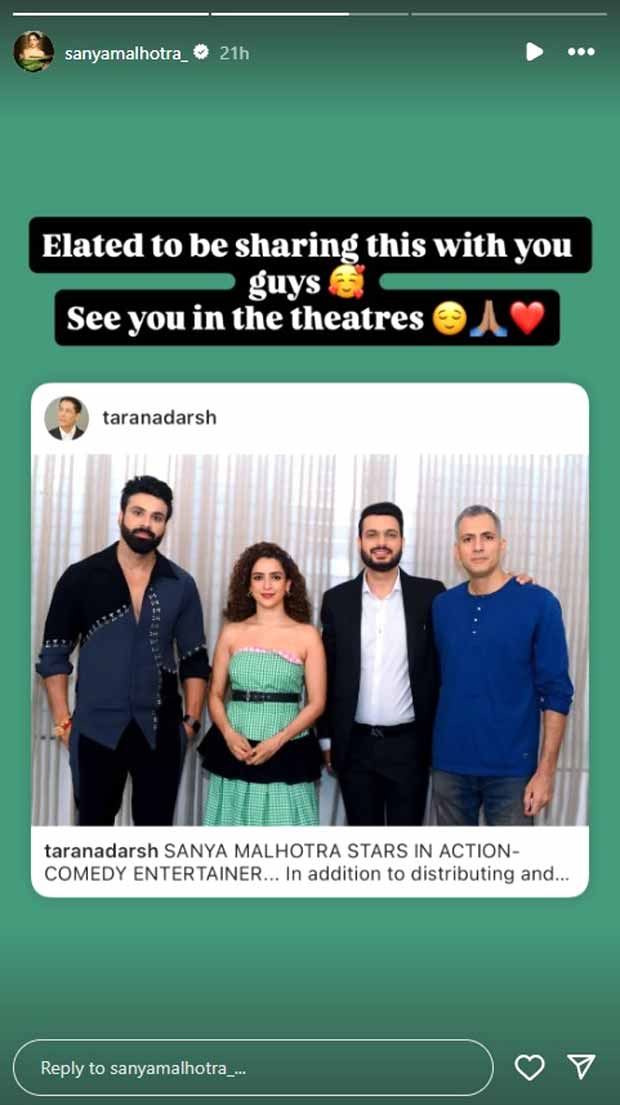 After Mrs. success, Sanya Malhotra to star in action-comedy film set for 2025 release