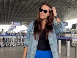 Neha Dhupia in a cool airport pajamas