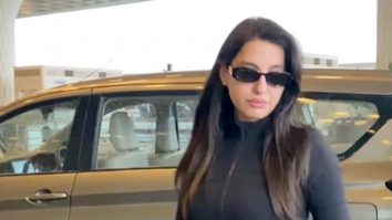 Nora Fatehi in all black at the airport