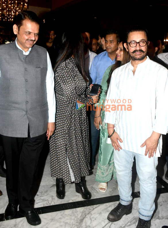 Photos: Aamir Khan, Devendra Fadnavis and Amruta Fadnavis snapped at the special screening of  Sitaare Zameen Par