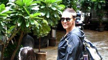 Photos: Neha Dhupia snapped with her daughter Mehr at a school in Bandra