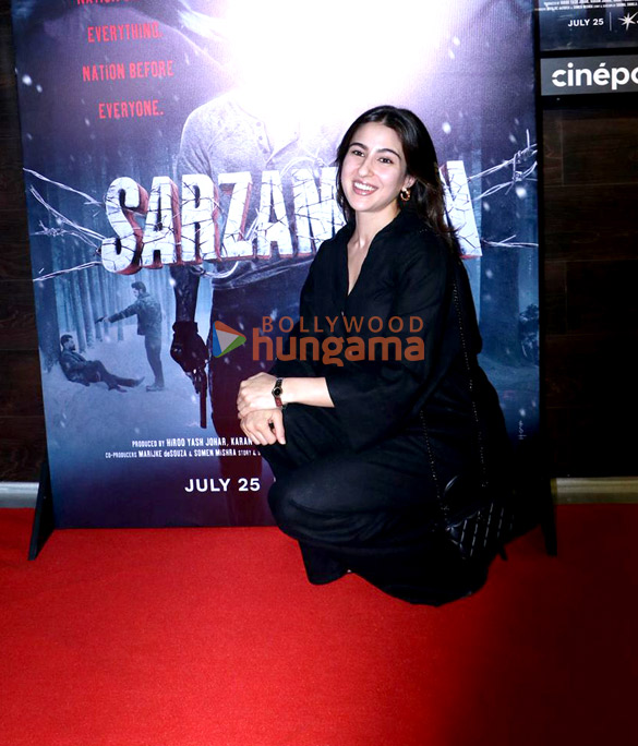 photos sara ali khan anjini dhawan and others grace the premiere of sarzameen 6
