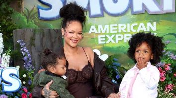 Rihanna turns The Smurfs LA premiere into a family affair with sons RZA and Riot