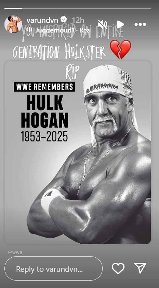 Varun Dhawan and Arjun Kapoor lead Bollywood tributes to WWE Icon Hulk Hogan as he passes away at 71