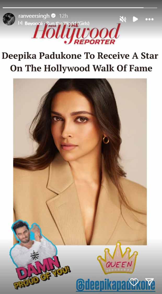 Ranveer Singh beams with pride as Deepika Padukone becomes first Indian actor on Hollywood Walk of Fame