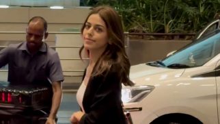 Alaya F in a comfy black fit for the airport