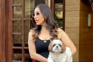 Sophie Choudry spotted with cute doggo waves for media