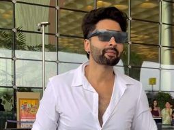 Jackky Bhagnani slays a white shirt look at the airport