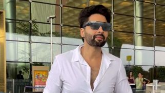 Jackky Bhagnani slays a white shirt look at the airport